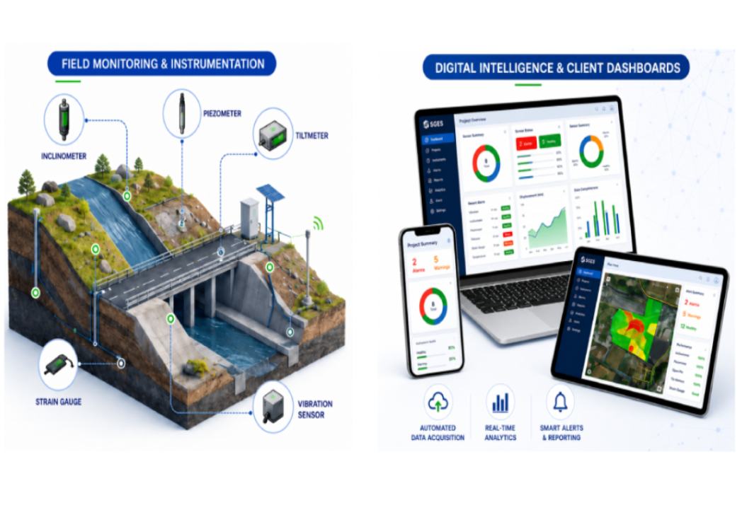 Real Time Monitoring, Digital Twin, Dam Monitoring, Bridge Monitoring, Structural Instrumentation, Sensors used for Monitoring
